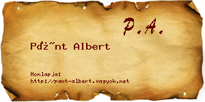 Pánt Albert névjegykártya